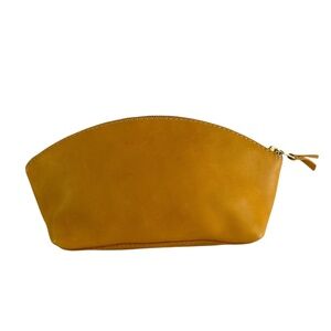 Genuine PORTLAND Leather Goods Tan Cosmetics Bag Travel Toiletry